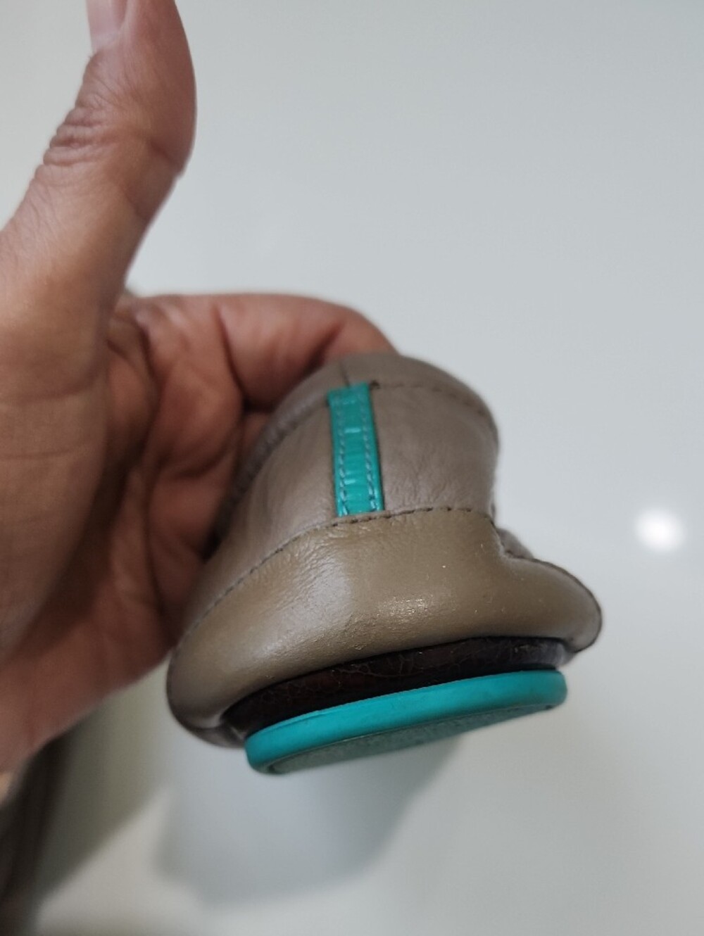 Tieks Taupe Leather Ballet Flats - Picture 8 of 14